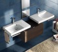 Grandangolo Hatria umywalka podwieszana trapezowa lewa 75x50 ? Y0XK