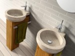 Umywalka kamienna nablatowa Bathco Icono Negro 00338