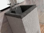 Umywalka kamienna nablatowa Bathco Borneo Negro 00329